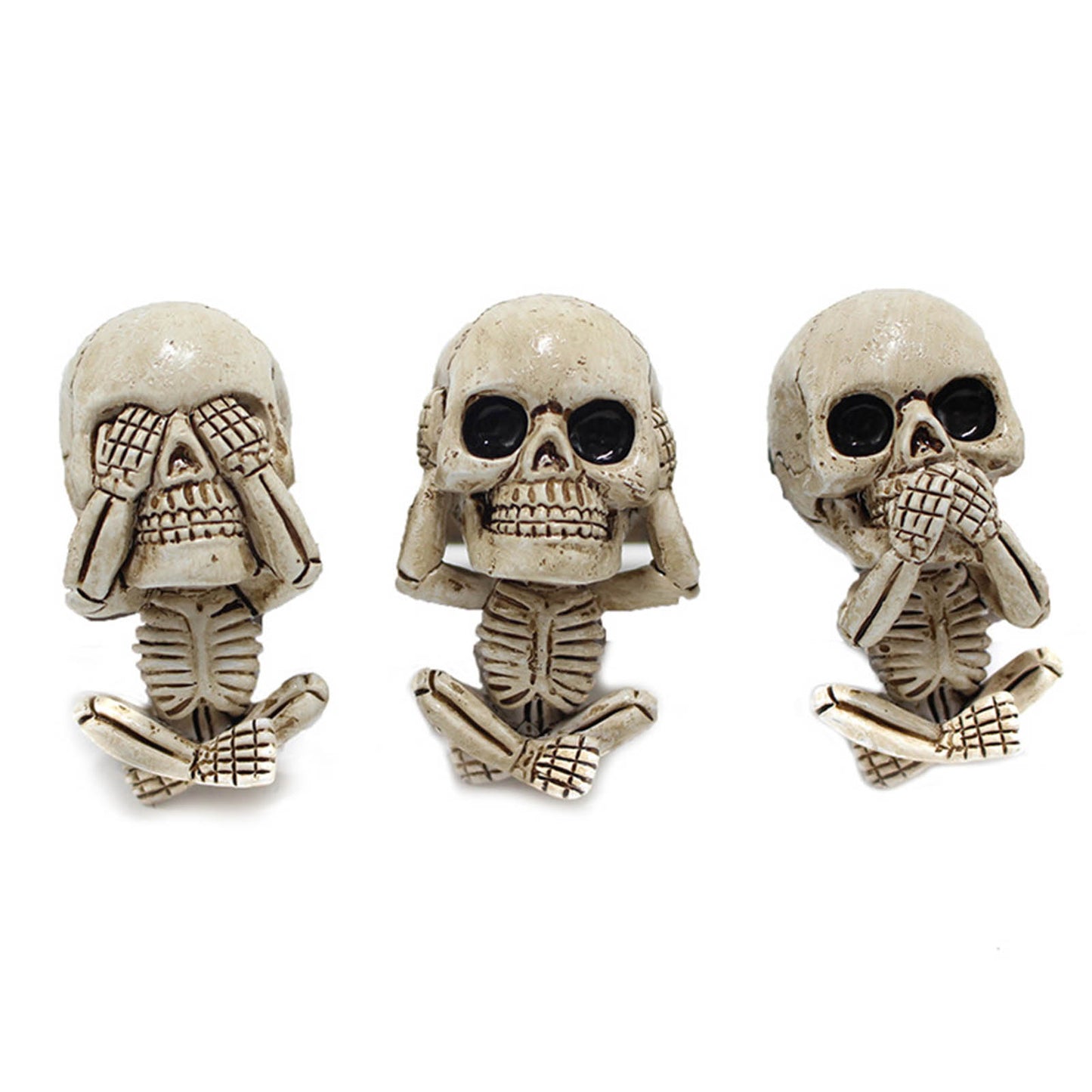Skull Car Ornaments Air Outlet Ghost Head Three-piece Interior Pendant Decoration Ornament Ghost Head Desktop Figurines Decor