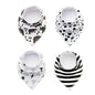 4pcs Lot Bibs Burp Cloth Print Arrow Wave Triangle Baby Bibs Cotton Bandana Accessories