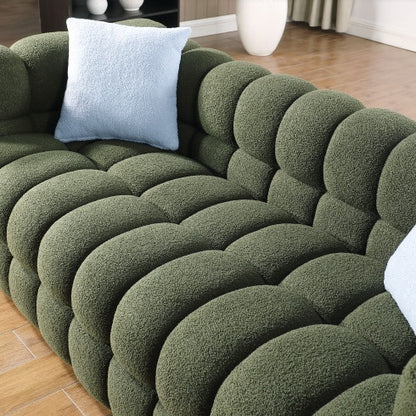 84.3 Length ,35.83 Deepth ,human Body Structure For USA People, Marshmallow Sofa,boucle Sofa ,White Color,3 Seater