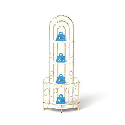 Corner Storage Shelves, 4-tier Corner Bookshelves, Plant Shelves With Metal Frames