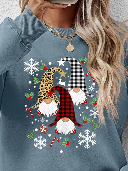 Faceless Gnomes Graphic Drop Shoulder Sweatshirt