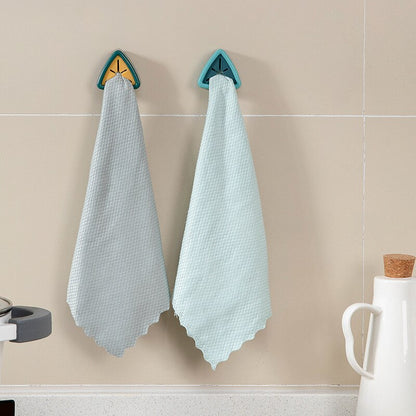 2 Pcs Punch Free Towel Plug Holder Bathroom Organizer Rack Towels Storage Wash Cloth Clip Bathroom Kitchen Accessories Tool