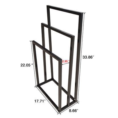 3 Tiers Free Standing Chrome Finished Metal Towel Rack Bathroom Organizer_7