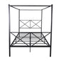 Quick Assembly Queen Sized Metal Canopy X Shaped Platform Bed Frame- Black_7