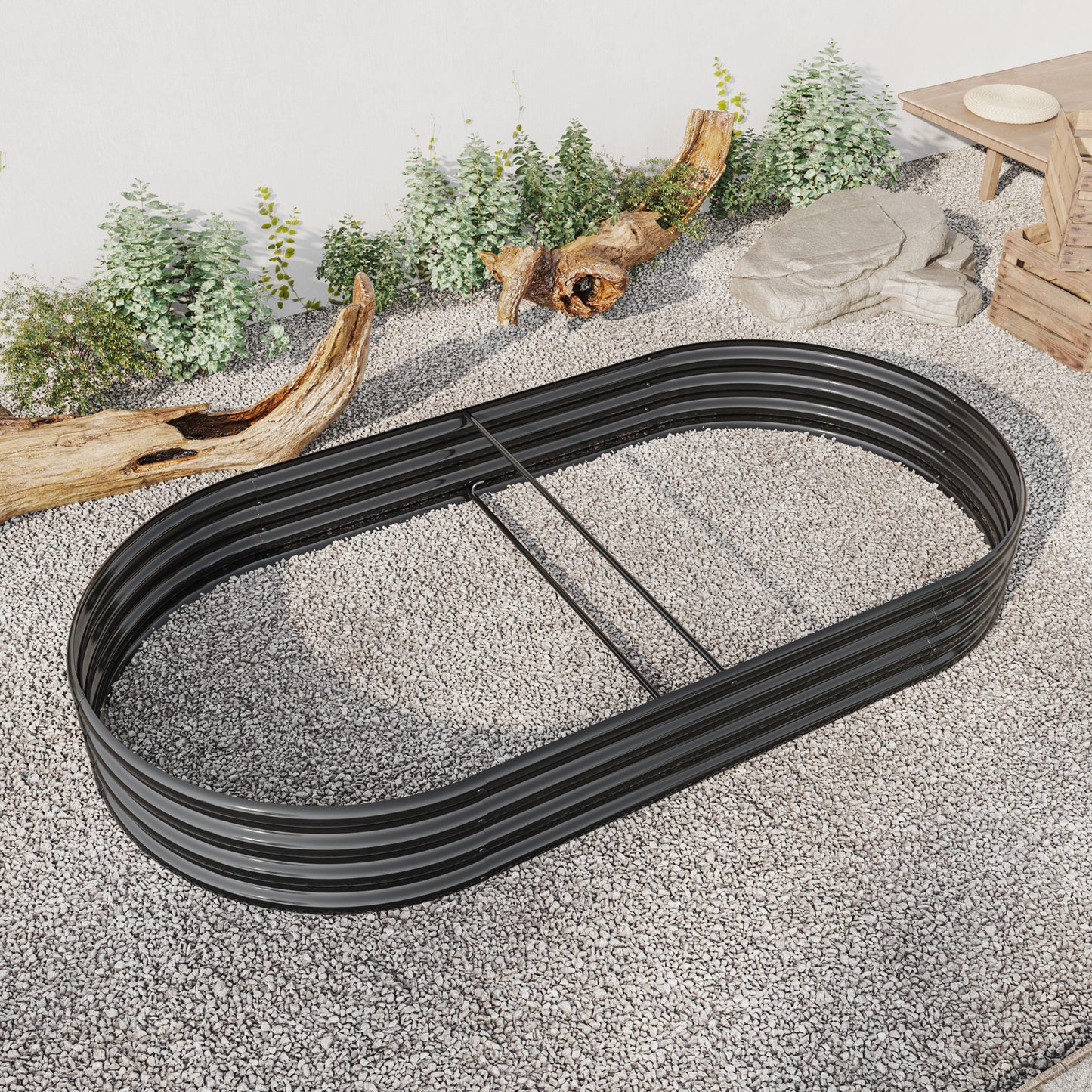 Oval Shaped Metal Raised Planter Outdoor Garden Plant and Vegetable Bed_6
