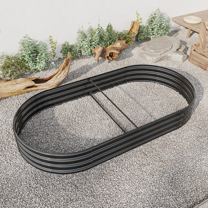Oval Shaped Metal Raised Planter Outdoor Garden Plant and Vegetable Bed_6