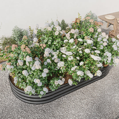 Oval Shaped Metal Raised Planter Outdoor Garden Plant and Vegetable Bed_2