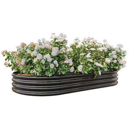 Oval Shaped Metal Raised Planter Outdoor Garden Plant and Vegetable Bed_10