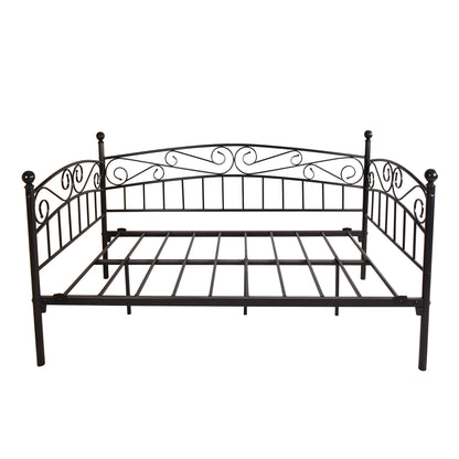 Twin Sized Multifunctional Metal Daybed Bedframe and Sofa with Headboard_5