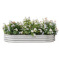 Oval Shaped Metal Raised Garden Bed Herbs and Vegetable Planter- Silver_10