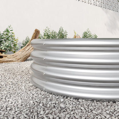 Oval-Shaped Large Metal Raised Garden Bed Herbs and Vegetable Planter_6