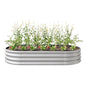 Oval-Shaped Large Metal Raised Garden Bed Herbs and Vegetable Planter_10