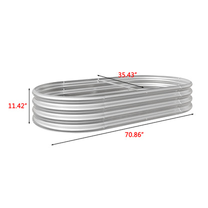 Oval-Shaped Large Metal Raised Garden Bed Herbs and Vegetable Planter_9