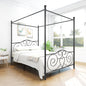 Vintage Queen-Sized Canopy Style Bedframe with Rustic Head and Foot Board_2