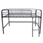 Twin-Sized Full Metal High Loft Style Bedframe with Ladder and Guard Rails_4