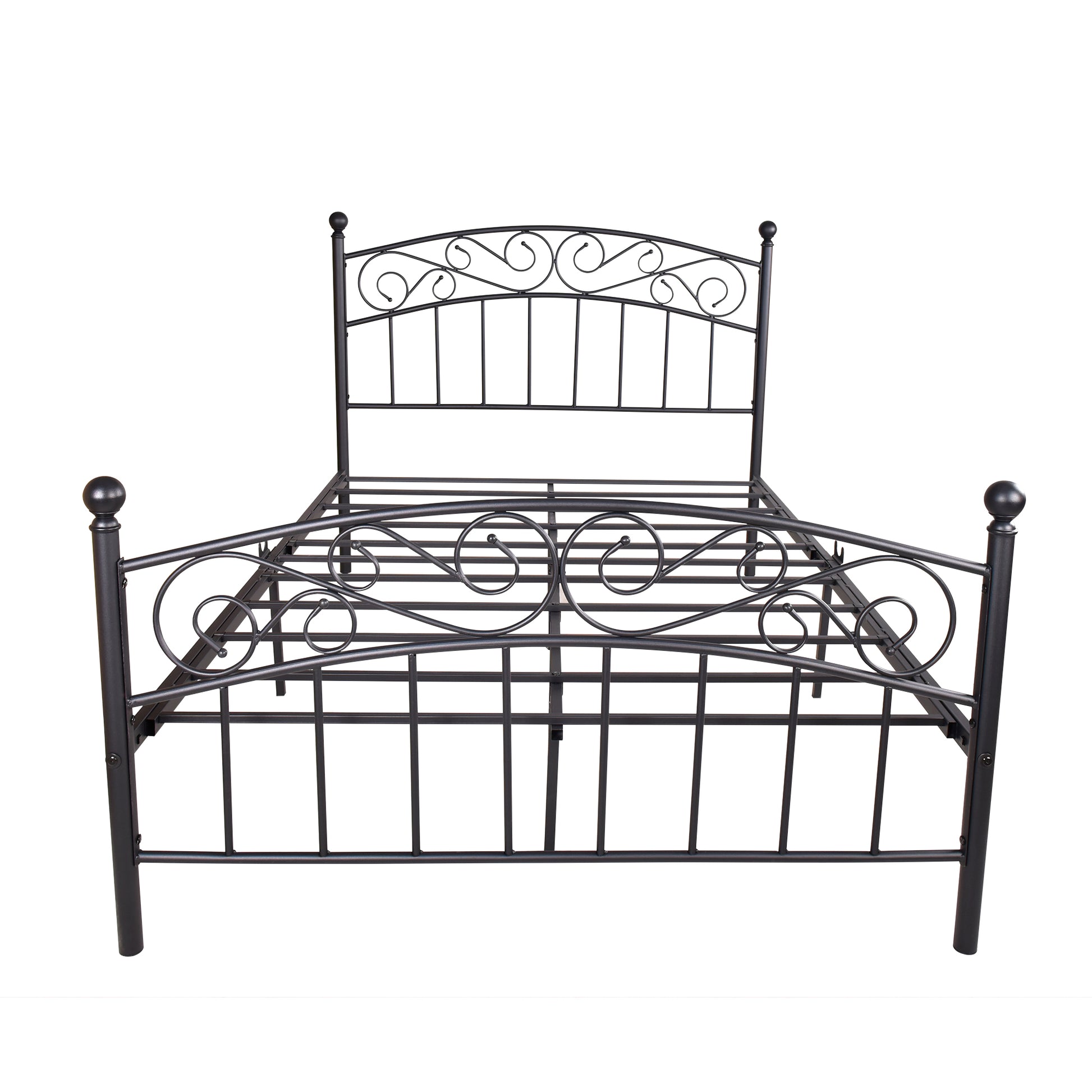 Quick Assembly Heavy Duty Platform Bedframe with Vintage Head and Footboard_6