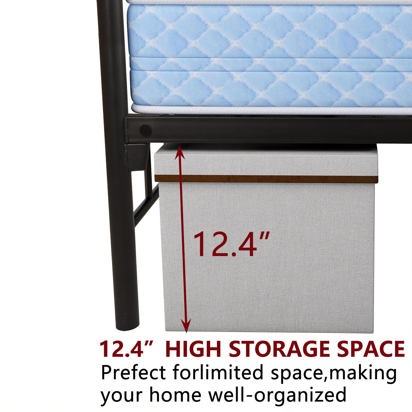 Quick Assembly Heavy Duty Platform Bedframe with Vintage Head and Footboard_4