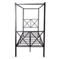 X Shaped Twin-Sized Full Metal Canopy Style Platform Bed Frame- Black_3