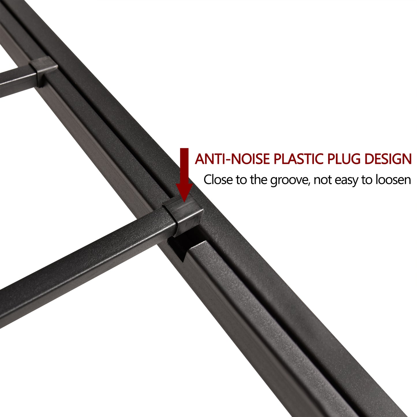Queen Size Metal Canopy Bed Frame with Headboard and Footboard Black_5