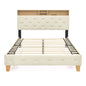 12 Slats Queen-Sized Heavy-Duty Platform Bedframe with Upholstered Headboard_7