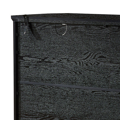 53" TV Console Storage Buffet Cabinet Sideboard Black- Wood Grain Finish_13
