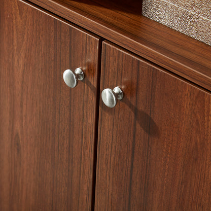 Wood Storage Cabinet with 3-Tier Open Shelf_5