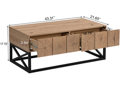 43.31'' Coffee Table with Two Drawers for Living Room_9