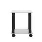 2 Tiers Space Saving End Table Modern Design Night Stand with Storage Shelve- White+Black_6