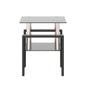 Modern Tempered Glass Coffee and Tea Table Square End Table in Black_5