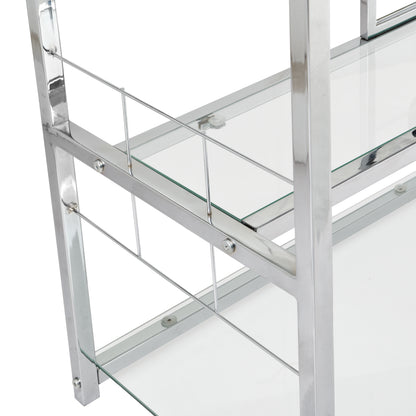 3-Tier Cart with Glass Holder and Wine Rack for Home_8
