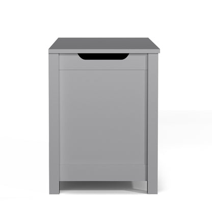 Kids Wooden Toy Box Storage with Safety Hinged Lid for Ages 3+ -Gray_10