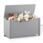 Kids Wooden Toy Box Storage with Safety Hinged Lid for Ages 3+ -Gray_4