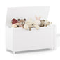Kids Wooden Toy Box Storage with Safety Hinged Lid for Ages 3+ -White_5