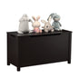 Kids Wooden Toy Box Storage with Safety Hinged Lid for Ages 3+ -Dark Brown_8