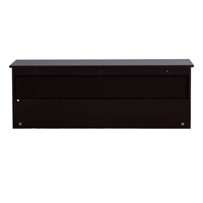 Entryway Wall Mounted Coat Rack with 4 Dual Hooks Wooden Shelf- Espresso_5
