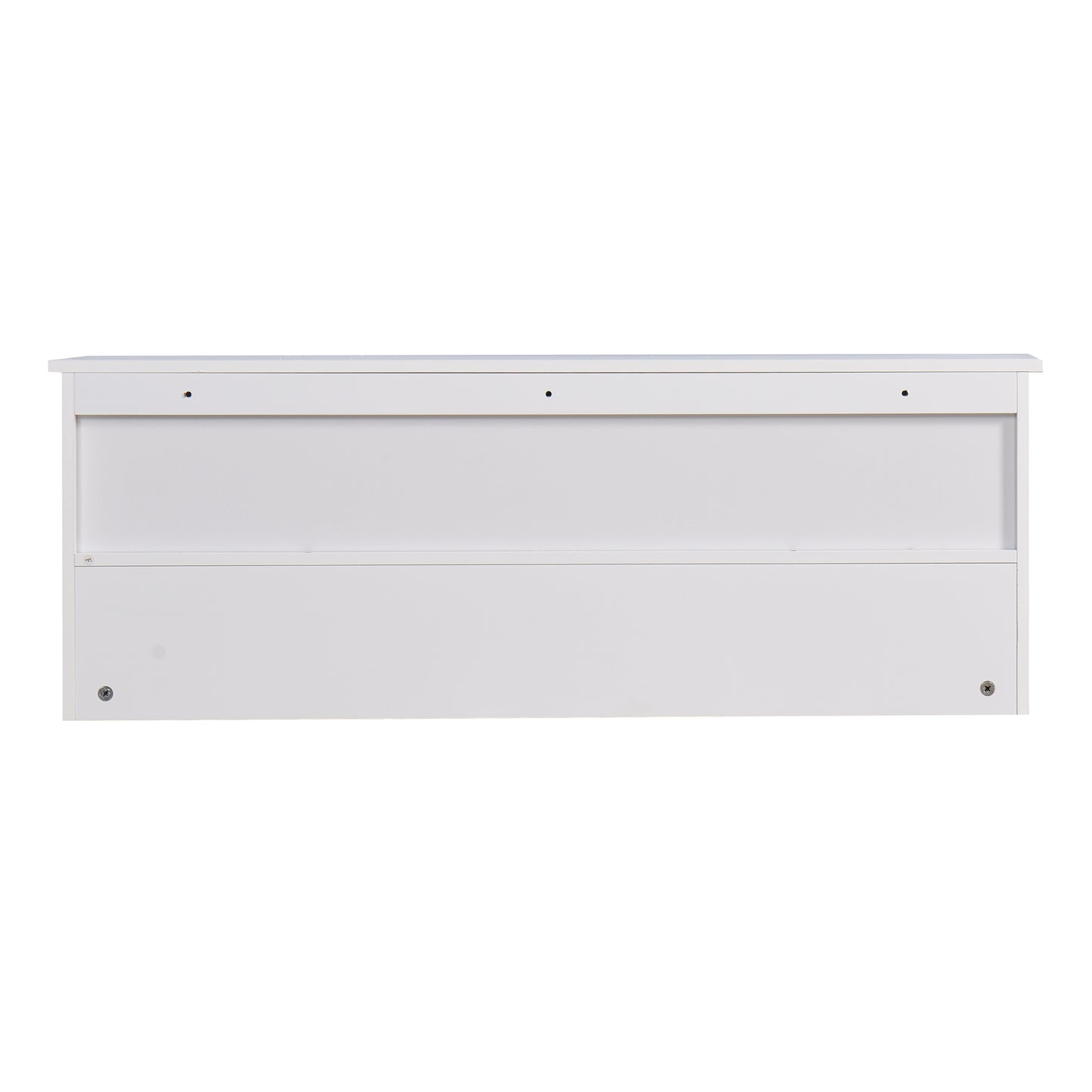 Entryway Wall Mounted Coat Rack with 4 Dual Hooks Wooden Shelf- White_5