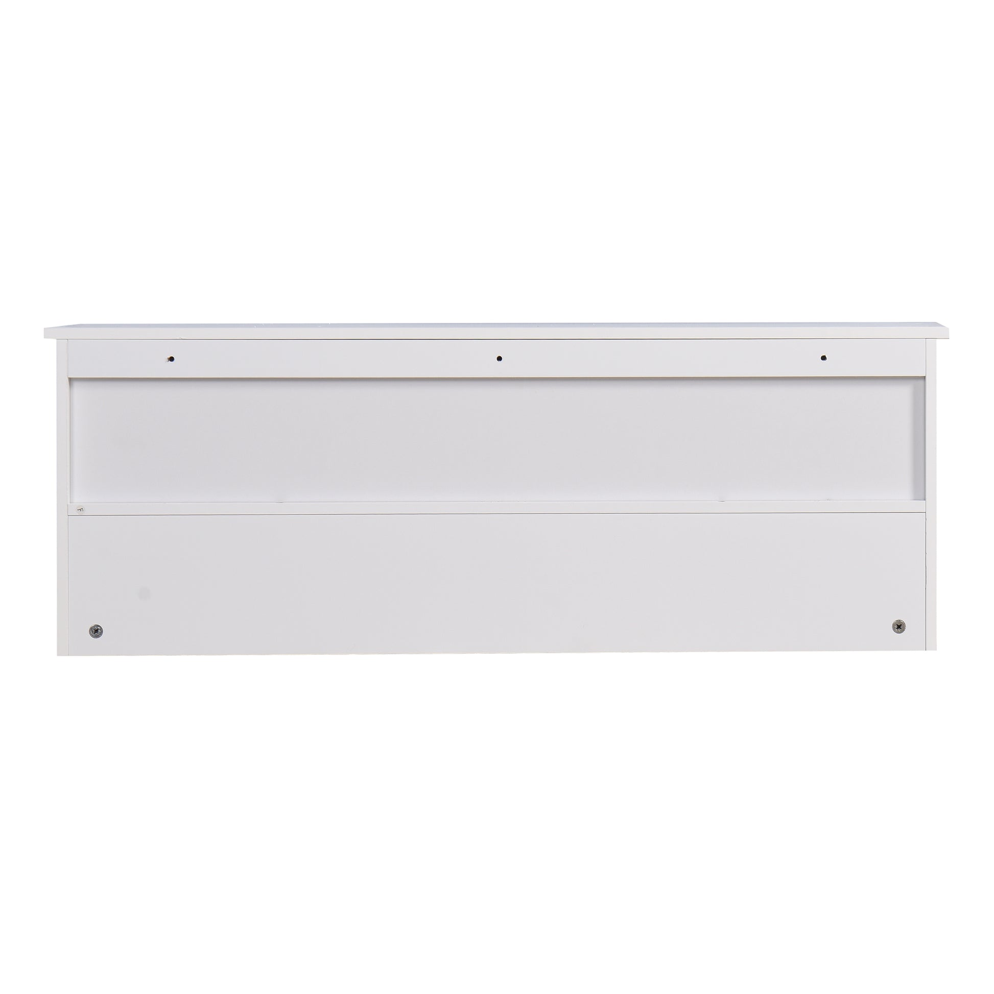 Entryway Wall Mounted Coat Rack with 4 Dual Hooks Wooden Shelf- White_5