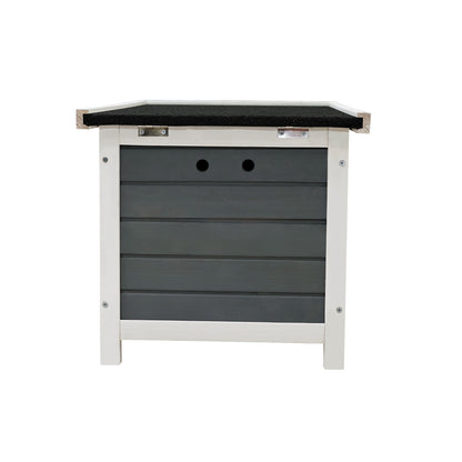 Weatherproof Wooden Outdoor Rabbit Hutch Lockable Animal House- Grey_5