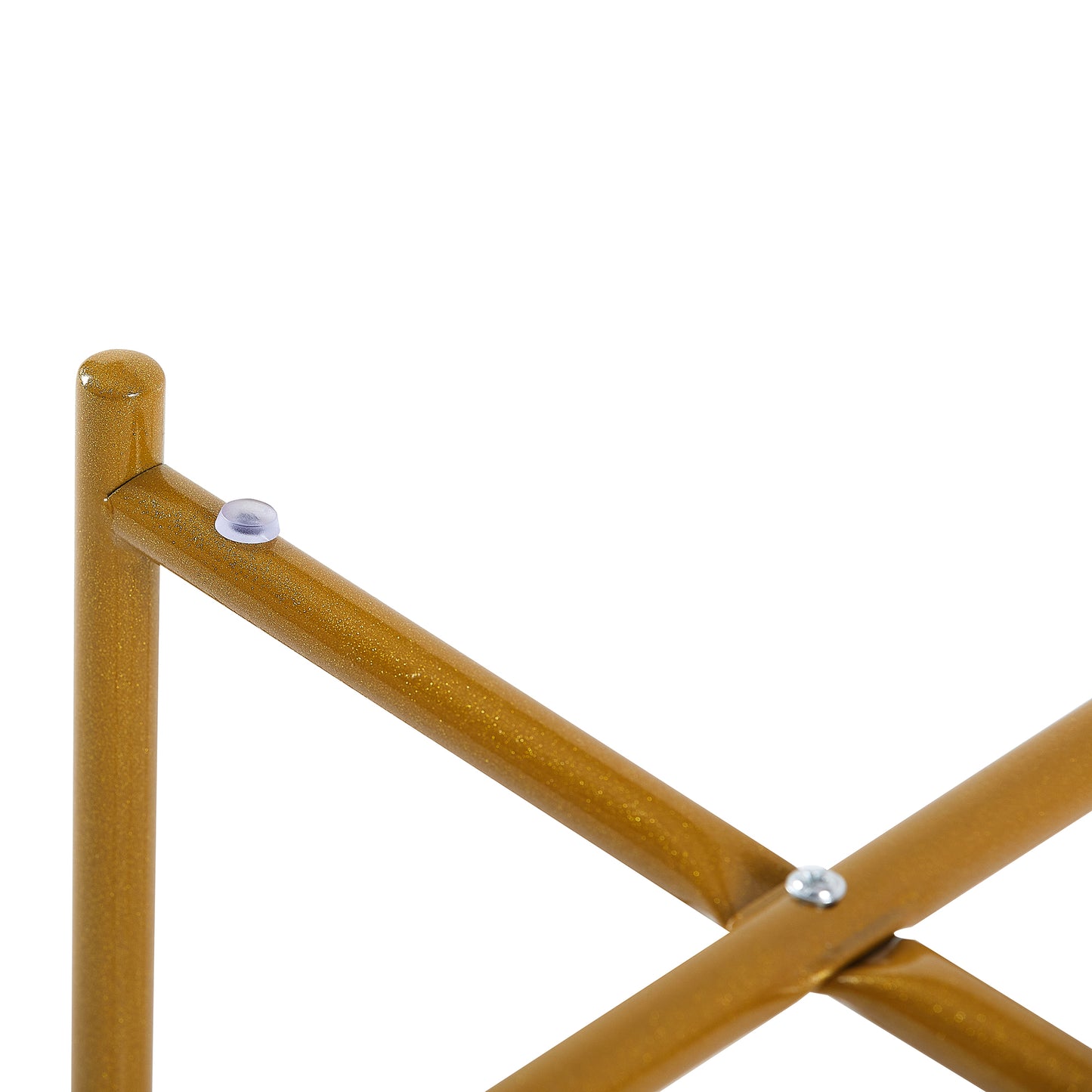 2 Layered Indoor and Outdoor Metal Coffee Table for Home and Office- Marble, Golden_6