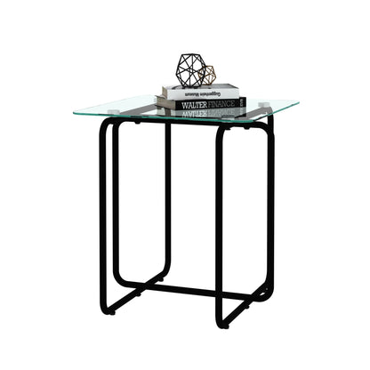 Modern Tempered Glass Coffee Table End and Bed Side Table- Transparent_1