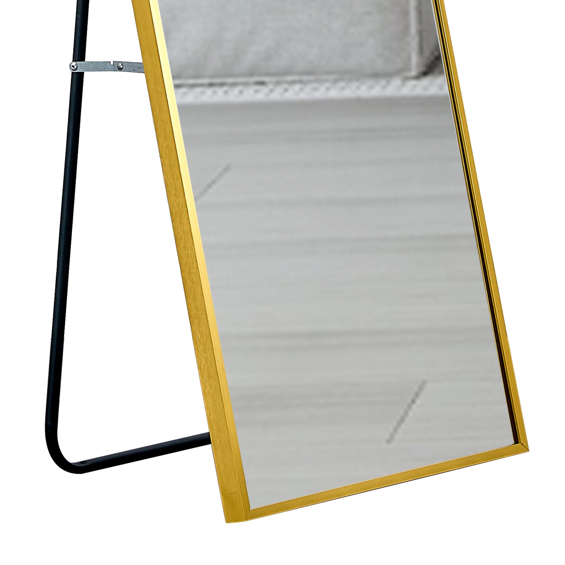 Wall Mounted Full-Length Body Mirror with Aluminum Alloy Metal Frame- Golden_14