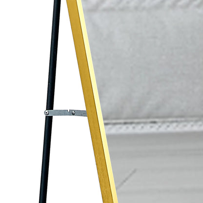 Wall Mounted Full-Length Body Mirror with Aluminum Alloy Metal Frame- Golden_12