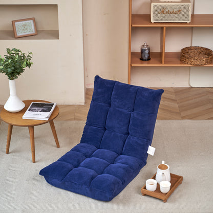 5 Height Adjustment Modern Tatami Sofa Folding Leisure Lounge Chair- Navy_7