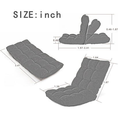 5 Height Adjustment Modern Tatami Sofa Folding Leisure Lounge Chair- Navy_22