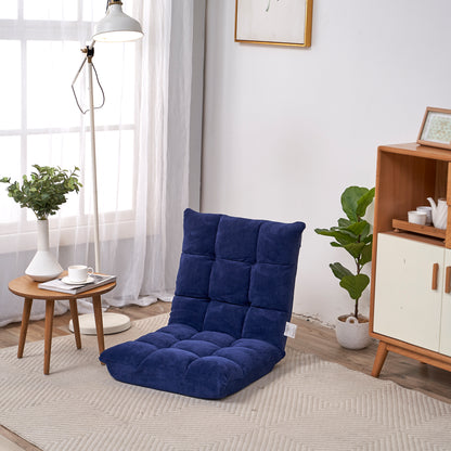 5 Height Adjustment Modern Tatami Sofa Folding Leisure Lounge Chair- Navy_5
