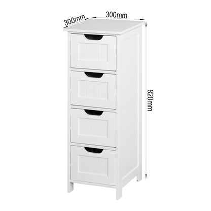 4 Drawers Free Standing Storage Cabinet for Bedroom and Bathroom- White_3