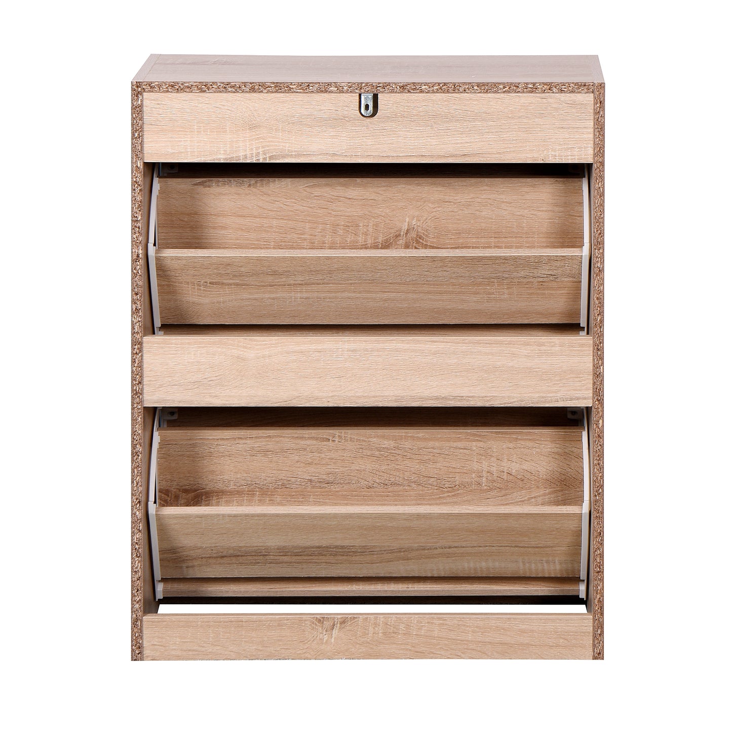 Entryway Wooden Shoe Storage and Cabinet with 2 Flip Doors- Natural_8