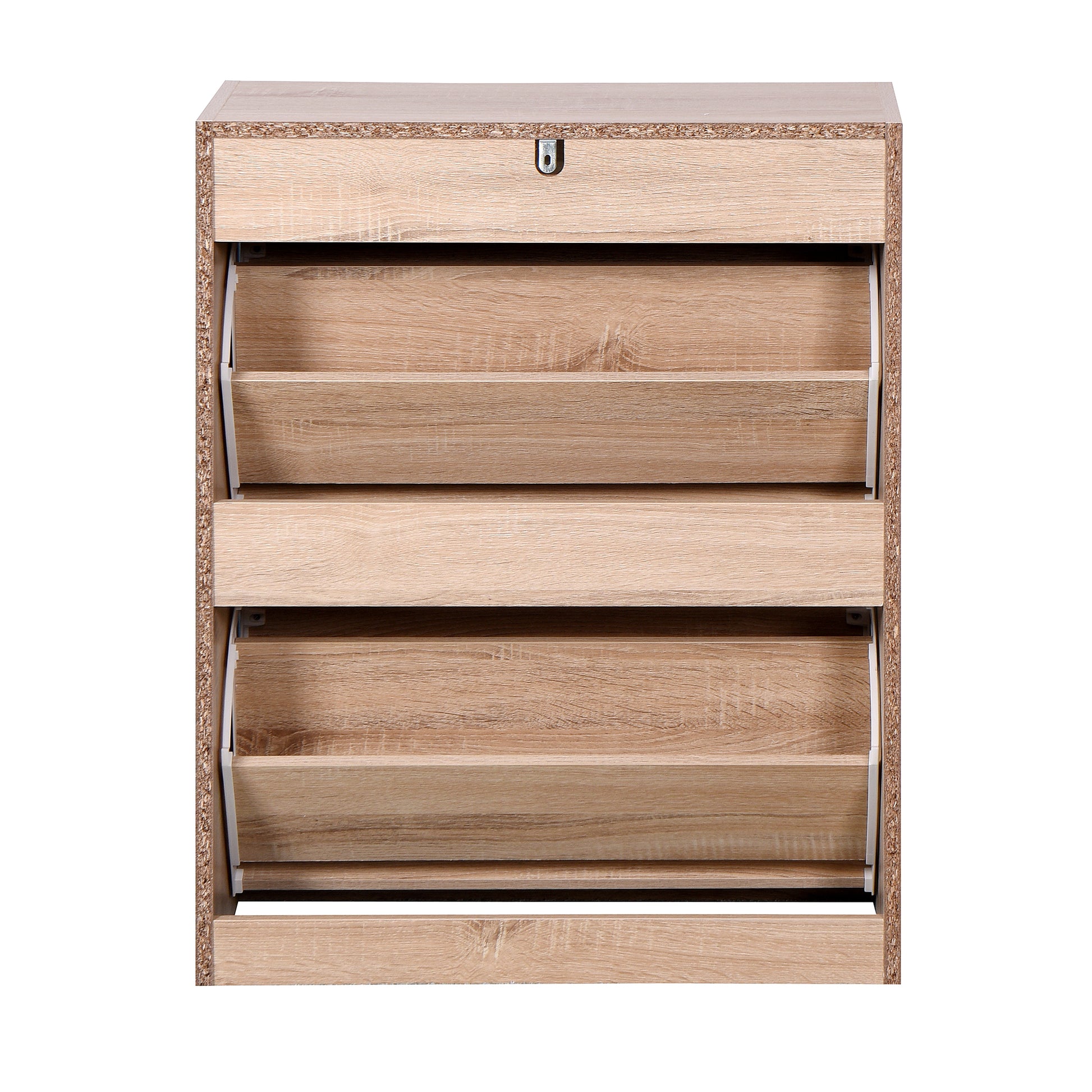 Entryway Wooden Shoe Storage and Cabinet with 2 Flip Doors- Natural_8