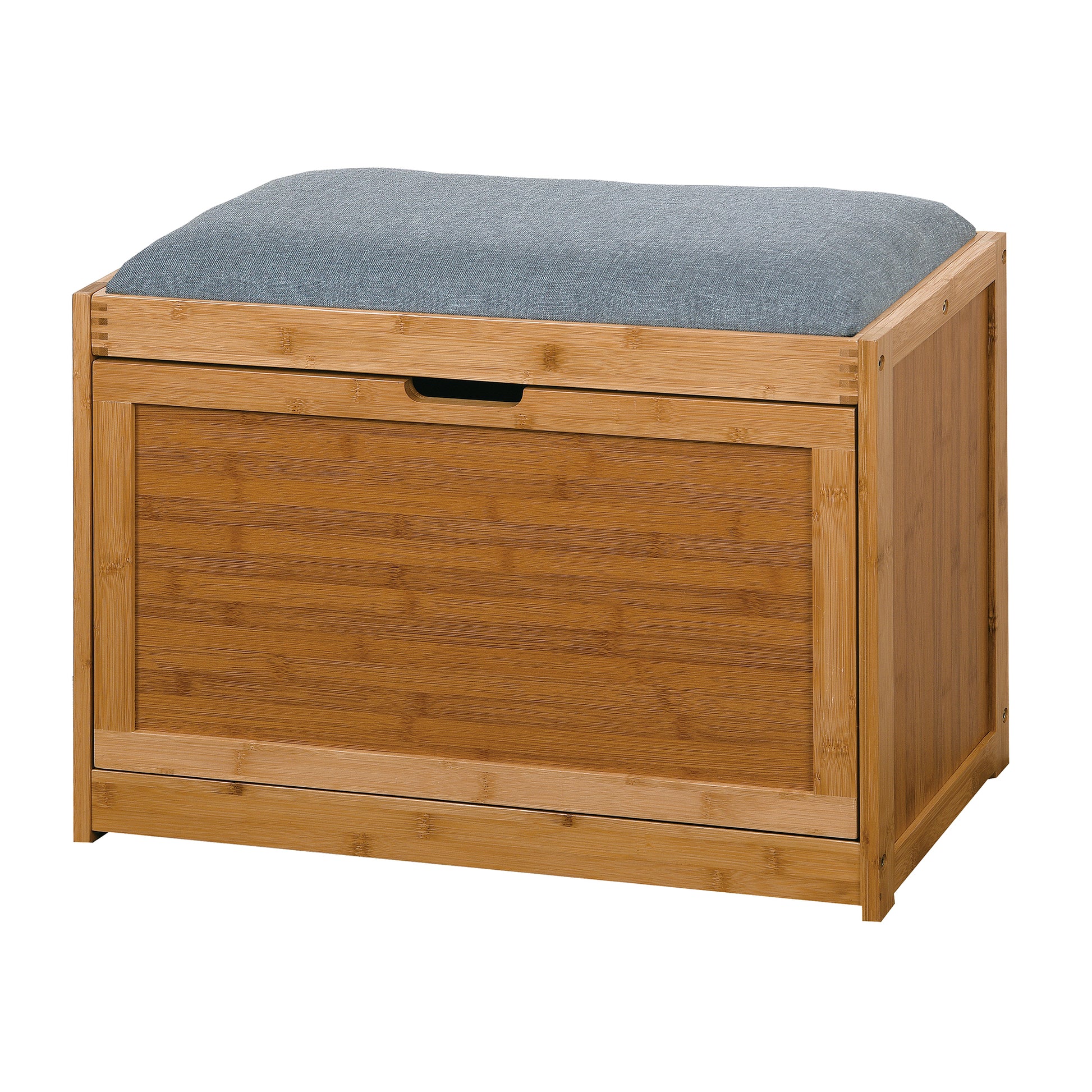 Entryway Wooden Shoe Changing Stool and Cabinet with Foldable Shelf- Natural_2
