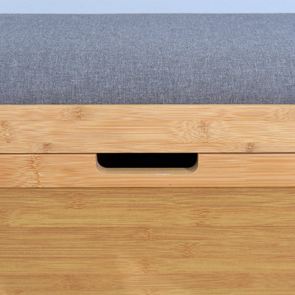 Entryway Wooden Shoe Changing Stool and Cabinet with Foldable Shelf- Natural_7